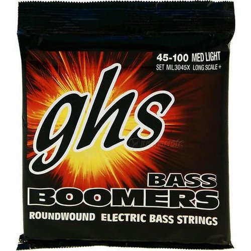 GHS 3045 LSP ML Bass Boomers 4-Cuerdas Extra Long Scale Medium Light 045/100