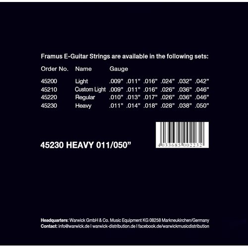 Corde Framus Blue Label Heavy 011/050