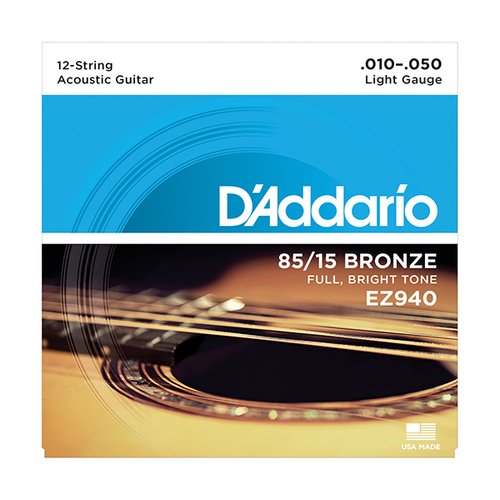 DAddario EZ-940 10/50 Juego de 12 cuerdas guitarra acstica