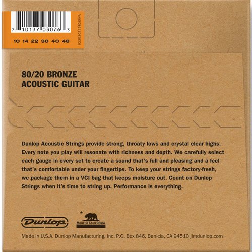 Cuerdas Dunlop DAB1048 Acoustic 80/20 Extra Light 010/048