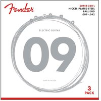 Fender 250L-3 Nickel Plated Steel 009/042, paquet de 3