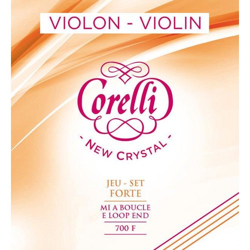 Corelli Juego de cuerdas de violn con lazo New Crystal, 700F (fuerte)