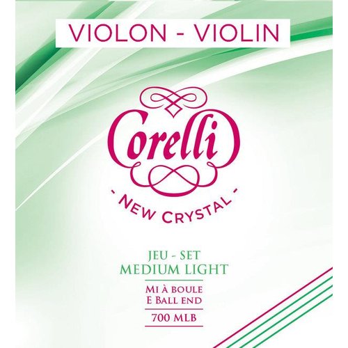 Corelli Juego de cuerdas para violn con terminal de bola New Crystal, 700MLB (suave)